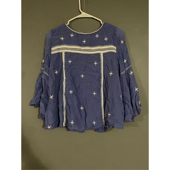 Floreat by Anthropologie The Adena Embroidered Blouse Bell Sleeves Size 2 - Picture 6 of 7